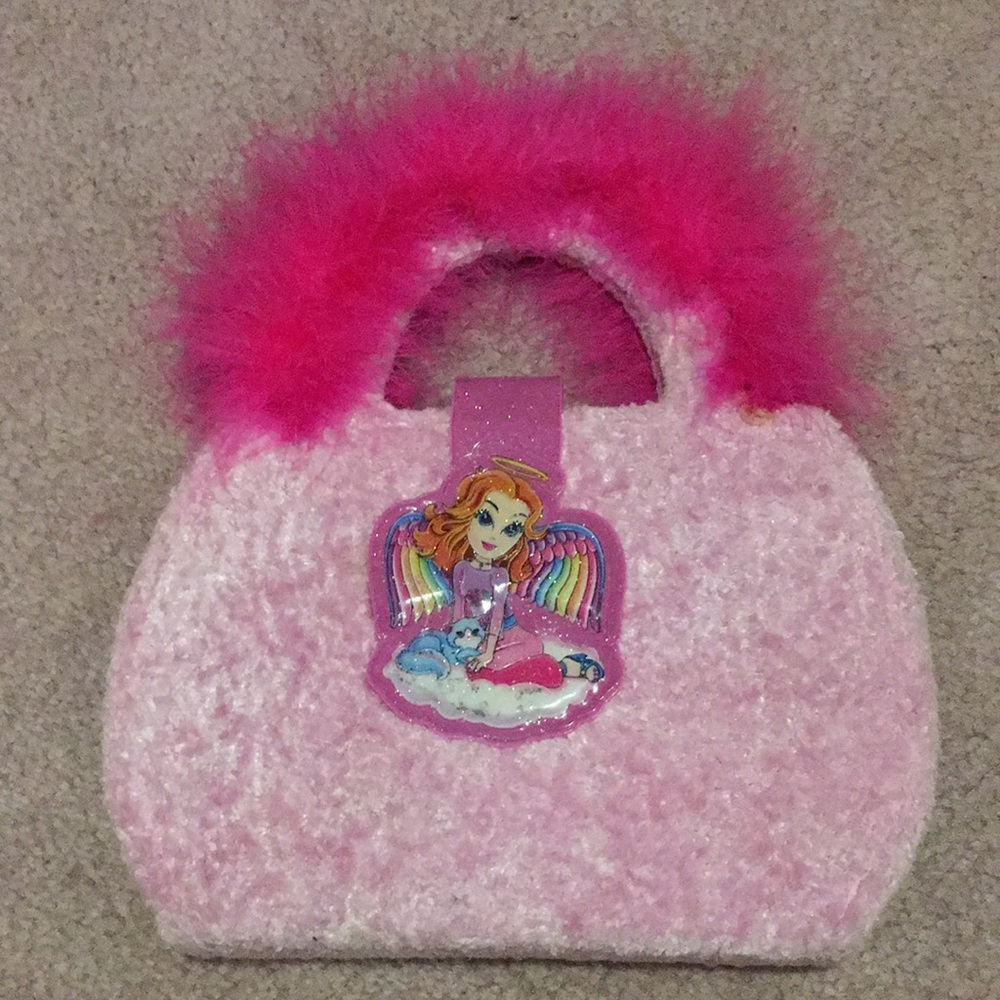 Fuzzy velvet Velcro Lisa Frank Angel Butterfly Hot Pink Binder - Picture 1 of 9
